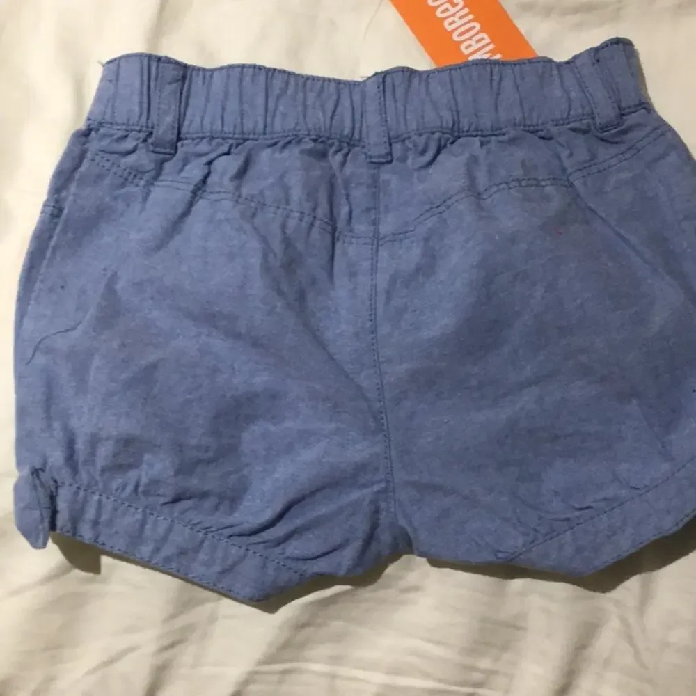 Denim chambray bubble shorts elastic waist NWT